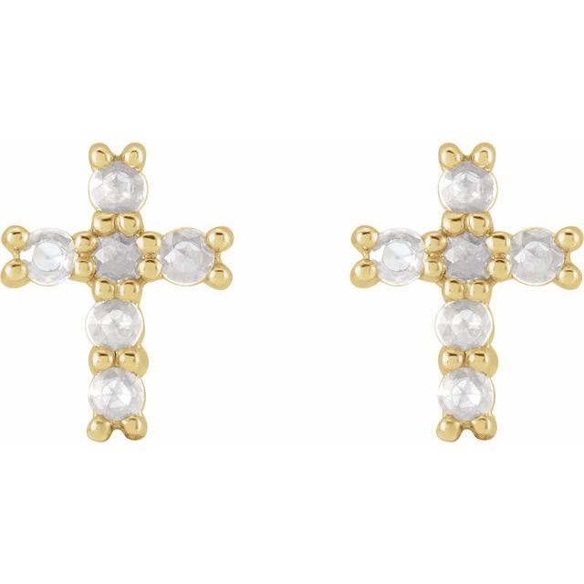 14k-yellow-gold-1/5-ctw-rose-cut-natural-diamond-cross-earings