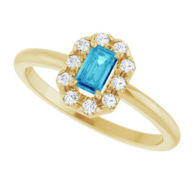 14k-yellow-gold-natural-blue-zircon-&-1/8-ctw-natural-diamond-french-set-halo-style-ring