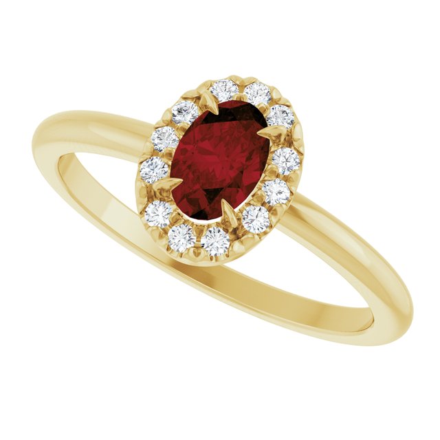 14k-yellow-gold-natural-mozambique-garnet-&-1/10-ctw-natural-diamond-french-set-halo-style-ring