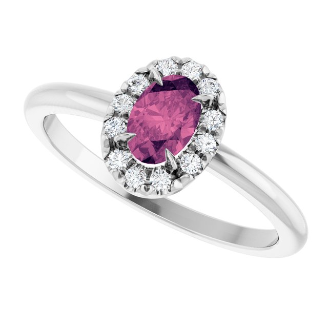 14k-white-gold-natural-pink-tourmaline-&-1/10-ctw-natural-diamond-french-set-halo-style-ring