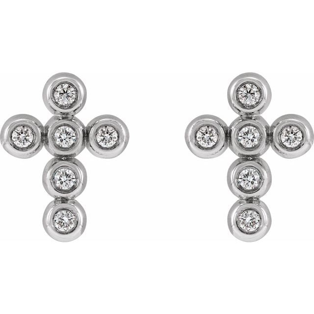 platinum-imitation-cubic-zirconia-cross-earrings