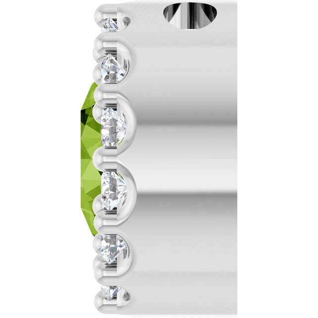 14k-white-gold-natural-peridot-&-1/10-ctw-natural-diamond-halo-style-pendant