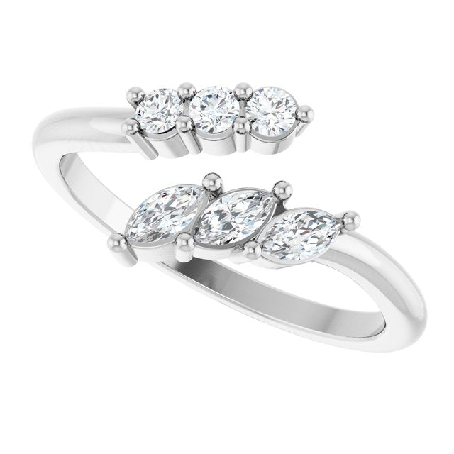platinum-1/3-ctw-natural-diamond-bypass-ring