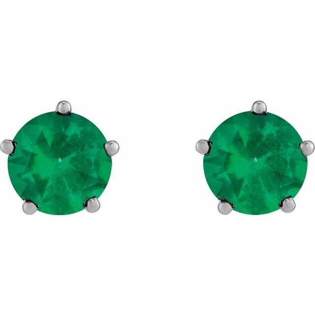 14k-white-gold-natural-emerald-stud-earrings