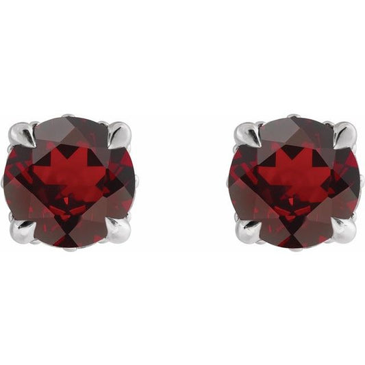 14k-white-gold-natural-mozambique-garnet-&-.06-ctw-natural-diamond-semi-set-hidden-halo-style-stud-earrings