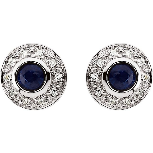 14k-white-gold-natural-blue-sapphire-&-1/10-ctw-natural-diamond-earrings