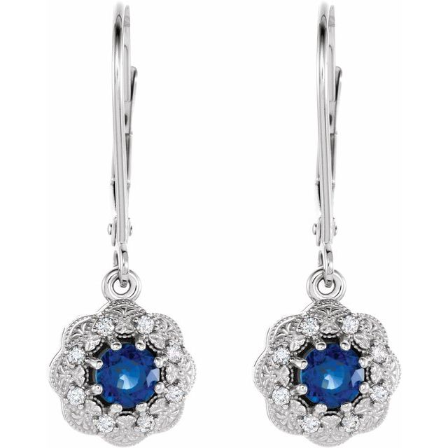 14k-white-gold-natural-blue-sapphire-&-1/10-ctw-natural-diamond-halo-style-earrings