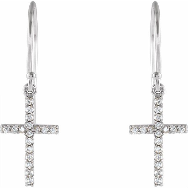 14k-white-gold-1/8-ctw-natural-diamond-cross-earrings