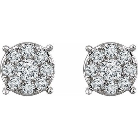 14k-white-gold-1/4-ctw-natural-diamond-cluster-earrings
