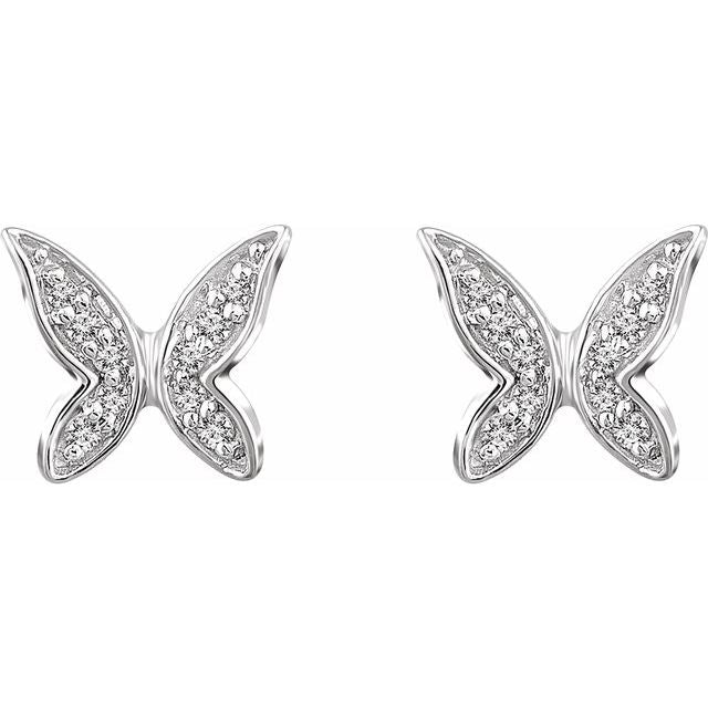 14k-white-gold-.07-ctw-natural-diamond-butterfly-youth-earrings