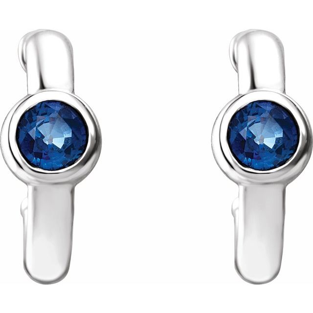 14k-white-gold-natural-blue-sapphire-huggie-hoop-earrings