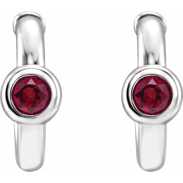 14k-white-gold-natural-ruby-huggie-hoop-earrings
