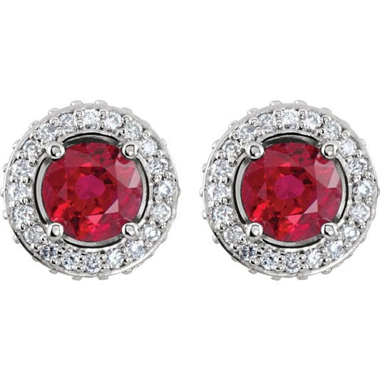 platinum-natural-ruby-&-1/3-ctw-natural-diamond-earrings