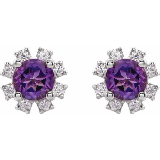 14k-white-gold--natural-amethyst-&-.06-ctw-natural-diamond-earrings