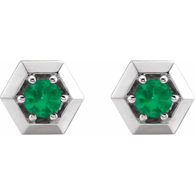 14k-white-gold-natural-emerald-geometric-earrings