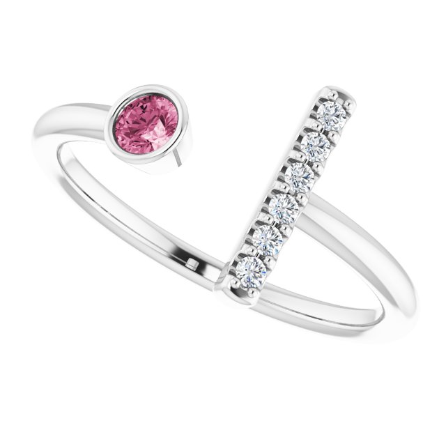 14k-white-gold-natural-pink-tourmaline-&-.05-ctw-natural-diamond-bar-ring