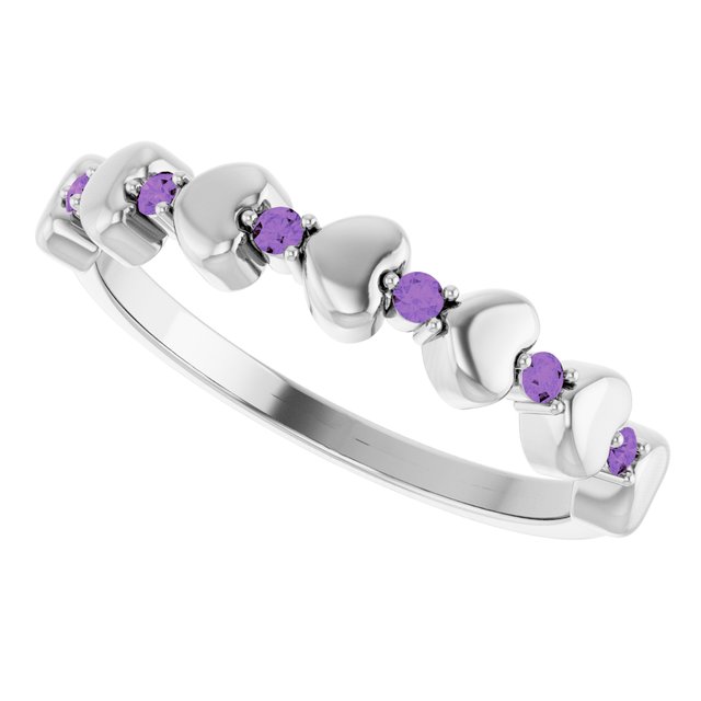 14k-white-gold-natural-amethyst-heart-stackable-ring