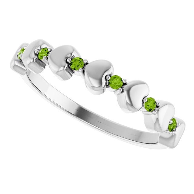 14k-white-gold-natural-peridot-heart-stackable-ring