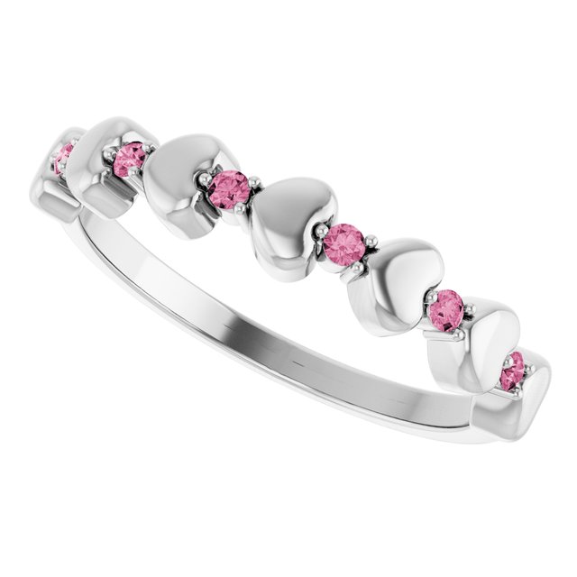 platinum-natural-pink-tourmaline-heart-stackable-ring