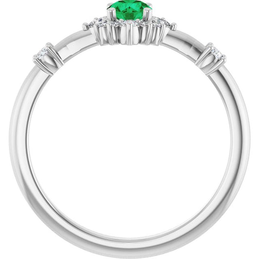 14k-white-gold-natural-emerald-&-1/6-ctw-natural-diamond-halo-style-ring