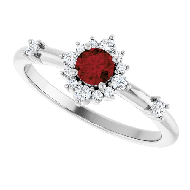 14k-white-gold-natural-mozambique-garnet-&-1/6-ctw-natural-diamond-halo-style-ring