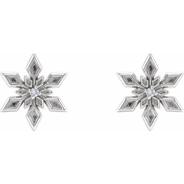 platinum-.0075-ctw-natural-diamond-snowflake-earrings