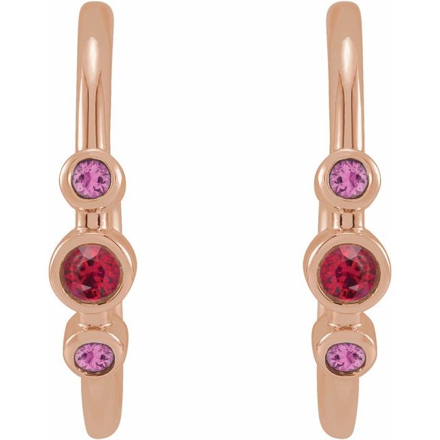 14k-rose-gold-natural-ruby-&-natural-pink-sapphire-bezel-set-hoop-earrings