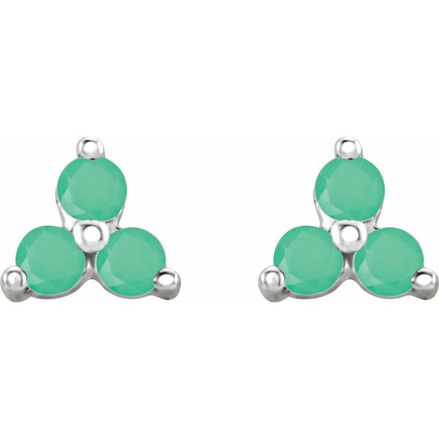 14k-white-gold-natural-chrysoprase-three-stone-earrings
