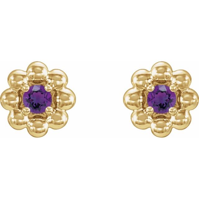 14k-yellow-gold-natural-amethyst-petite-flower-beaded-earrings