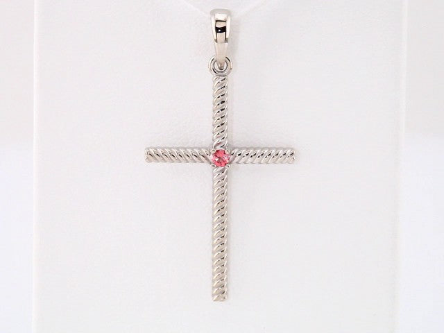 14k-white-gold-natural-pink-tourmaline-cross-pendant