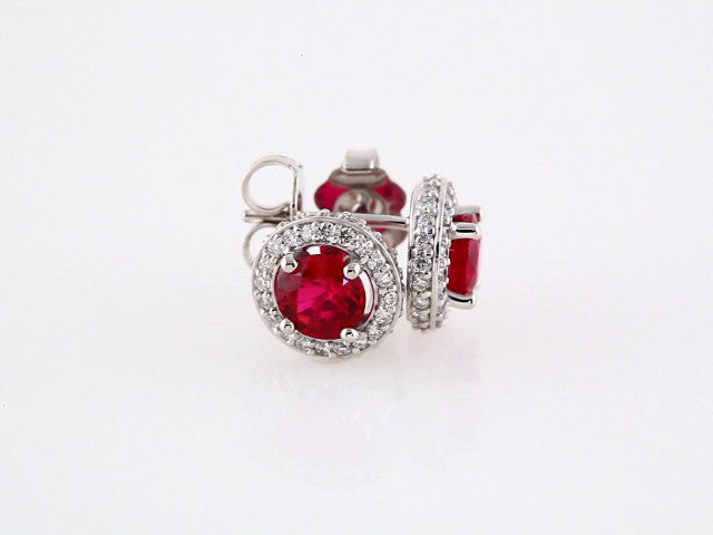 platinum-natural-ruby-&-1/3-ctw-natural-diamond-earrings