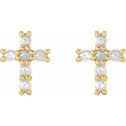 14k-yellow-gold-1/5-ctw-rose-cut-natural-diamond-cross-earings