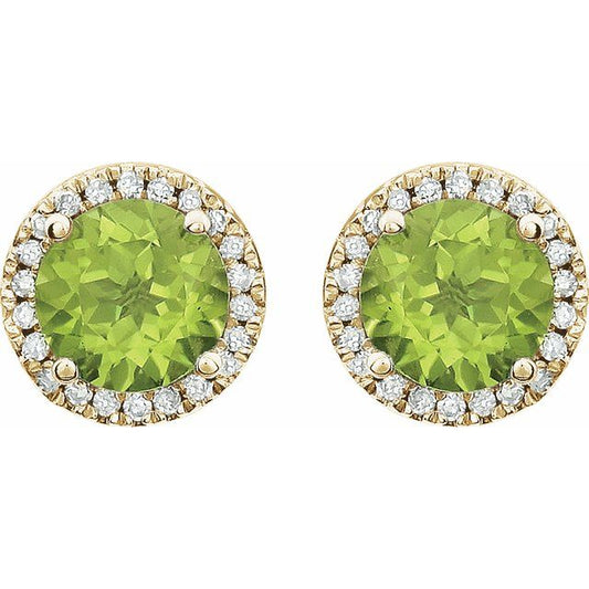 14k-white-gold-natural-peridot-&-1/8-ctw-natural-diamond-earrings