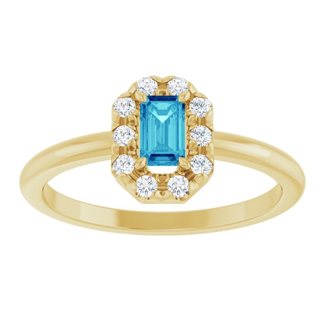 14k-yellow-gold-natural-blue-zircon-&-1/8-ctw-natural-diamond-french-set-halo-style-ring