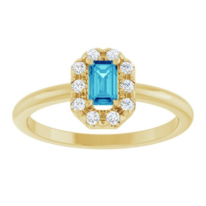 14k-yellow-gold-natural-blue-zircon-&-1/8-ctw-natural-diamond-french-set-halo-style-ring