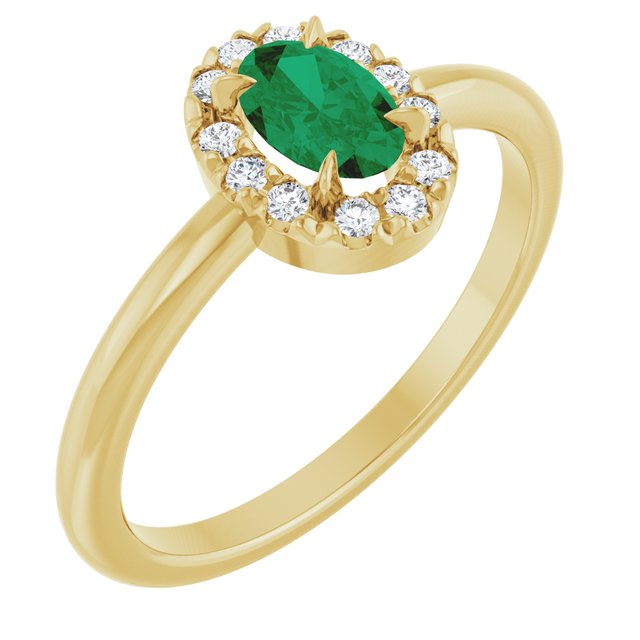 14k-yellow-gold-natural-emerald-&-1/10-ctw-natural-diamond-french-set-halo-style-ring