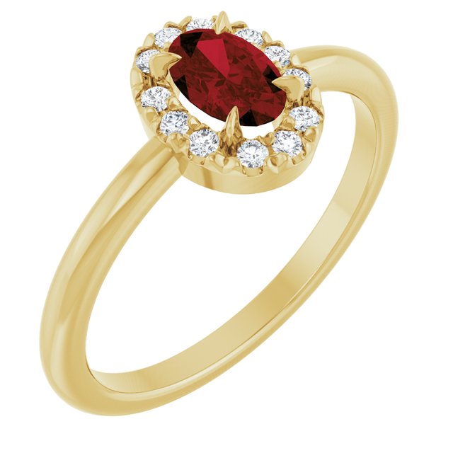 14k-yellow-gold-natural-mozambique-garnet-&-1/10-ctw-natural-diamond-french-set-halo-style-ring