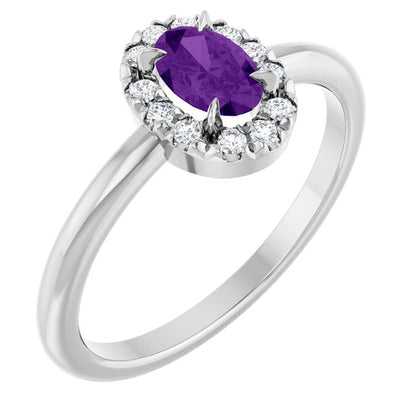 14k-white-gold-natural-amethyst-&-1/10-ctw-natural-diamond-french-set-halo-style-ring