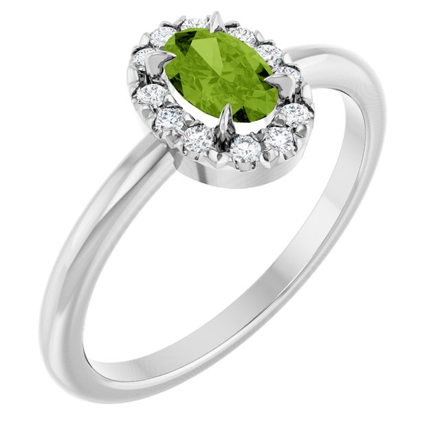 14k-white-gold-natural-peridot-&-1/10-ctw-natural-diamond-french-set-halo-style-ring