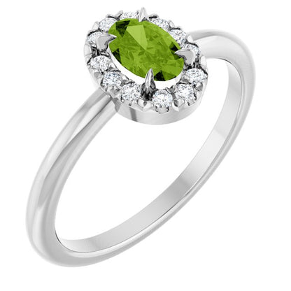 14k-white-gold-natural-peridot-&-1/10-ctw-natural-diamond-french-set-halo-style-ring