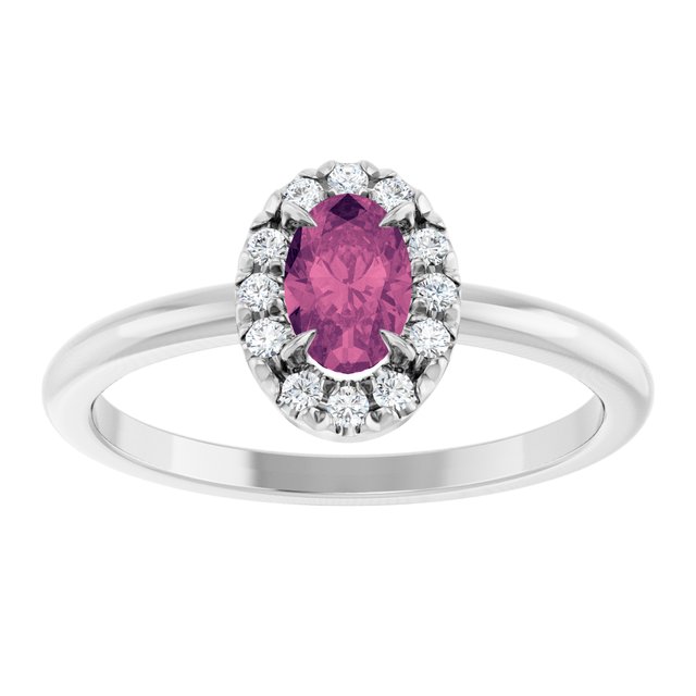 14k-white-gold-natural-pink-tourmaline-&-1/10-ctw-natural-diamond-french-set-halo-style-ring