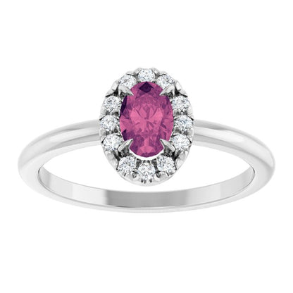 14k-white-gold-natural-pink-tourmaline-&-1/10-ctw-natural-diamond-french-set-halo-style-ring