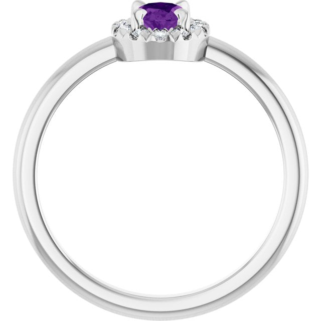 14k-white-gold-natural-amethyst-&-1/10-ctw-natural-diamond-french-set-halo-style-ring