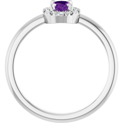 14k-white-gold-natural-amethyst-&-1/10-ctw-natural-diamond-french-set-halo-style-ring