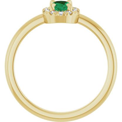 14k-yellow-gold-natural-emerald-&-1/10-ctw-natural-diamond-french-set-halo-style-ring