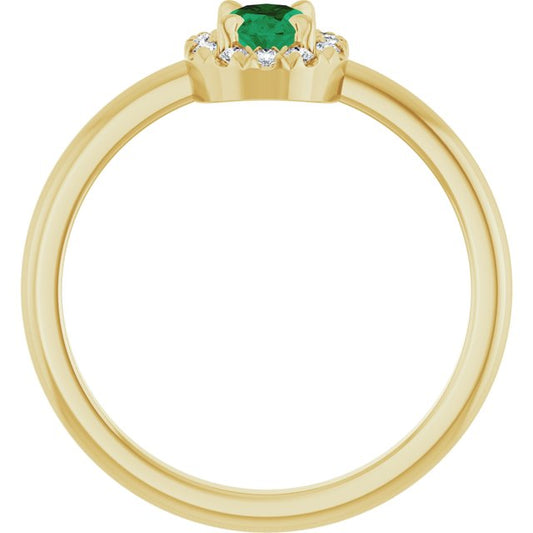 14k-yellow-gold-natural-emerald-&-1/10-ctw-natural-diamond-french-set-halo-style-ring
