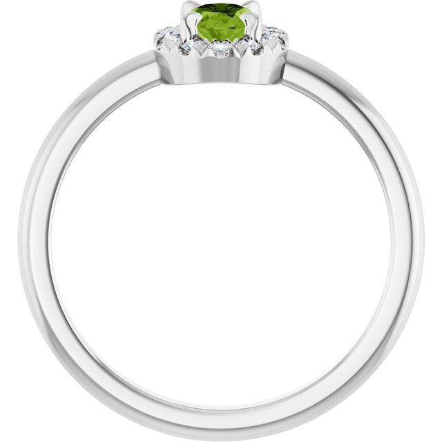 14k-white-gold-natural-peridot-&-1/10-ctw-natural-diamond-french-set-halo-style-ring