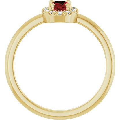 14k-yellow-gold-natural-mozambique-garnet-&-1/10-ctw-natural-diamond-french-set-halo-style-ring
