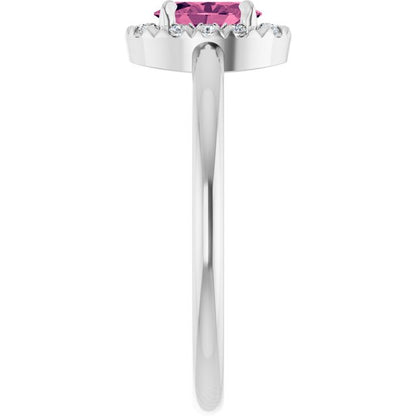 14k-white-gold-natural-pink-tourmaline-&-1/10-ctw-natural-diamond-french-set-halo-style-ring