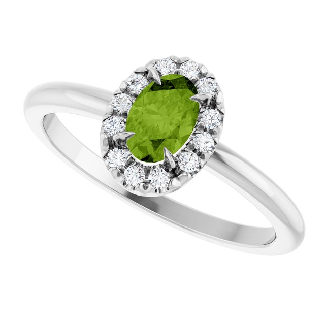 14k-white-gold-natural-peridot-&-1/10-ctw-natural-diamond-french-set-halo-style-ring